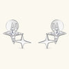 Star Ear Studs White Gold Plated
