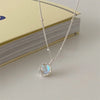 Moonstone Round Pendant Necklace
