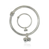 92.5 Silver heart shaped bangle for kids