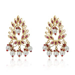92.5 Silver Lotus Gold Plated Pearl Earrings