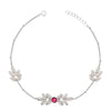 92.5 Silver Autumn Leaves Anklet