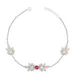 92.5 Silver Autumn Leaves Anklet