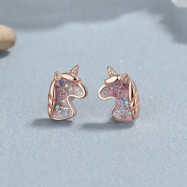 Unicorn Studs - Rose Gold