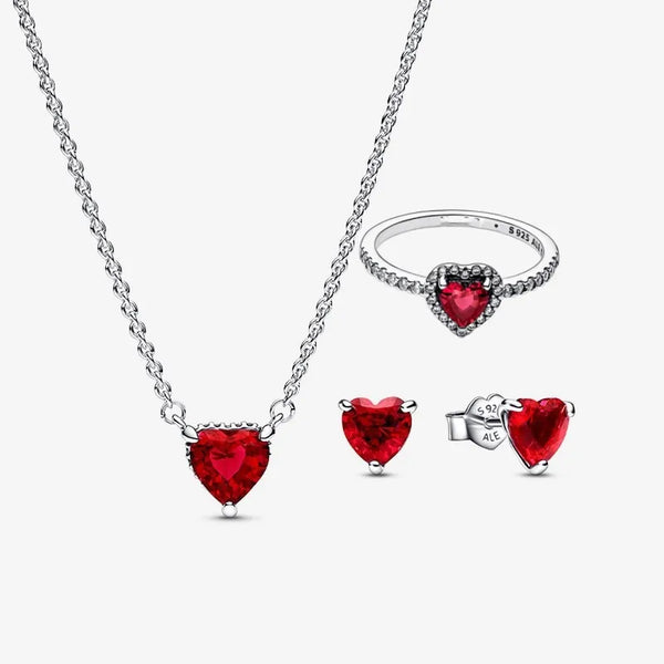 Zircon Red Heart Shape Earring