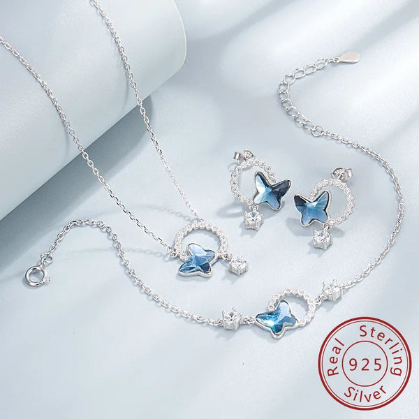 Silver Morpho Earrings