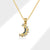 Gold Plated Half Moon Shape Pendant with Chain