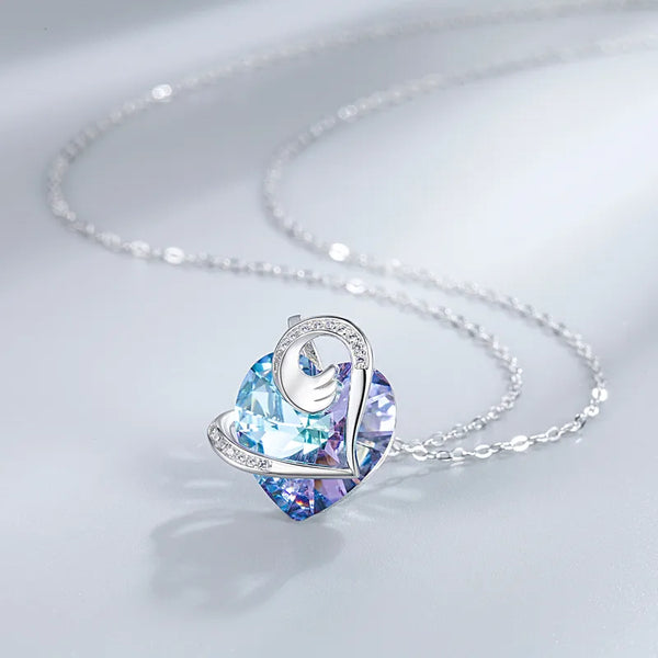 Austrian Crystal Love Interwoven Heart-Shaped Necklace