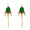 92.5 Silver Green Majestice Sui Dhaga Earrings