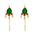 92.5 Silver Green Majestice Sui Dhaga Earrings